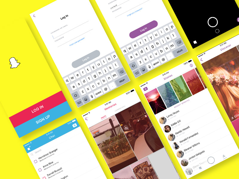 Snapchat UI Kit for Sketch